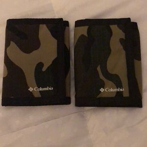 2 trifold Columbia camo Wallets. Like new.